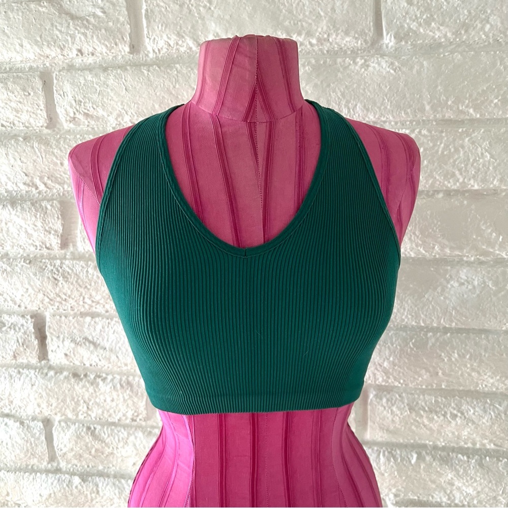 Free People Movement Emerald Ribbed Sports Bra